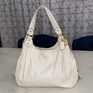 Coach Maggie Bag in White Leather